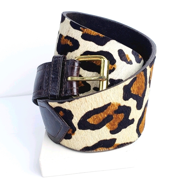 Accessories - B-Low the Belt Wide Ponyhair Waist Leather Belt L